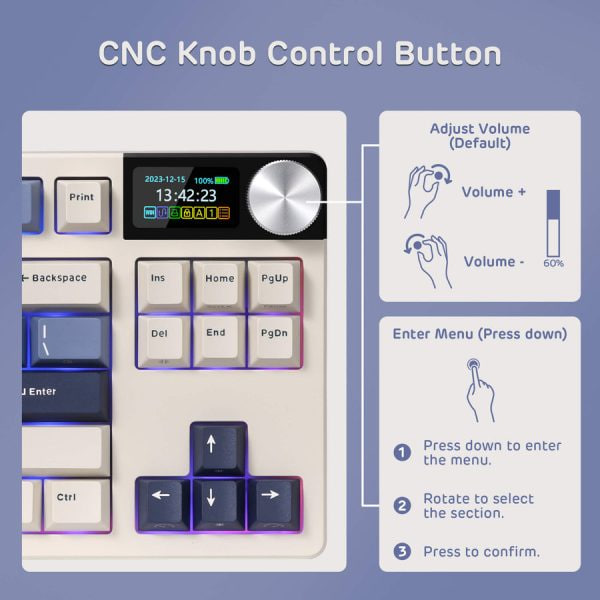 Royal Kludge RK S85 Tri Mode RGB Hot swap (Cloud Switch) Horizon Blue Mechanical Gaming Keyboard