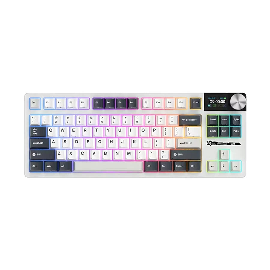 Royal Kludge RK S85 Tri Mode RGB Hot Swap (Cloud Switch) White Night Mechanical Gaming Keyboard