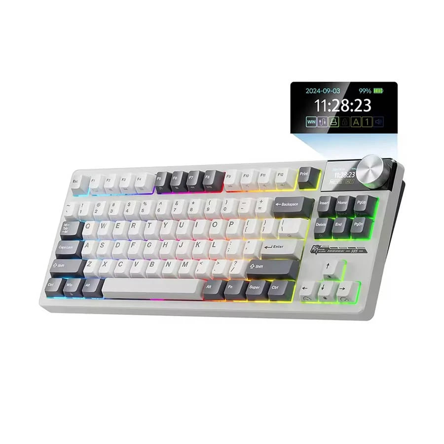 Royal Kludge RK S85 Tri Mode RGB Hot Swap (Cloud Switch) White Night Mechanical Gaming Keyboard
