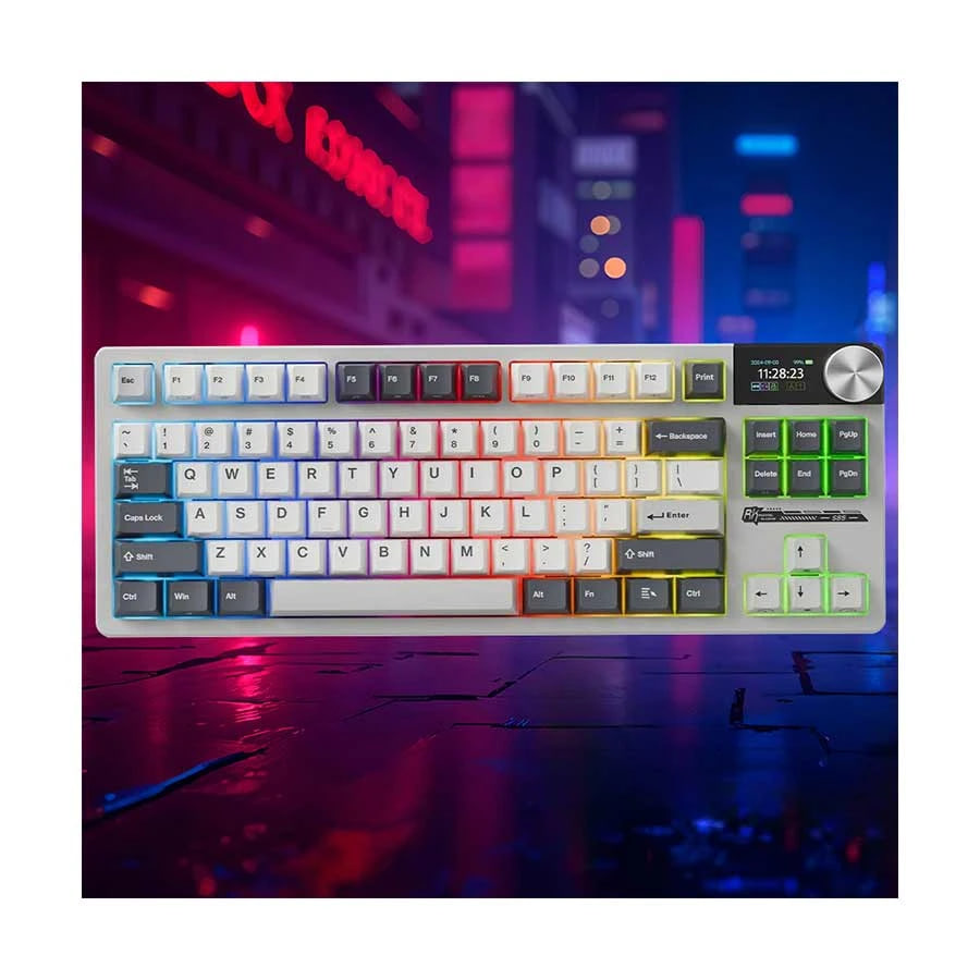 Royal Kludge RK S85 Tri Mode RGB Hot Swap (Cloud Switch) White Night Mechanical Gaming Keyboard
