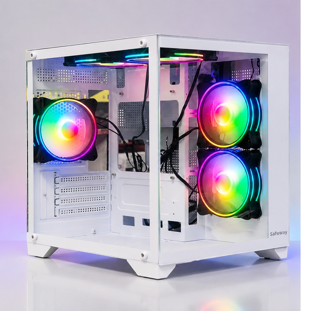 Safeway Seaview White ARGB Mid Tower Gaming Casing