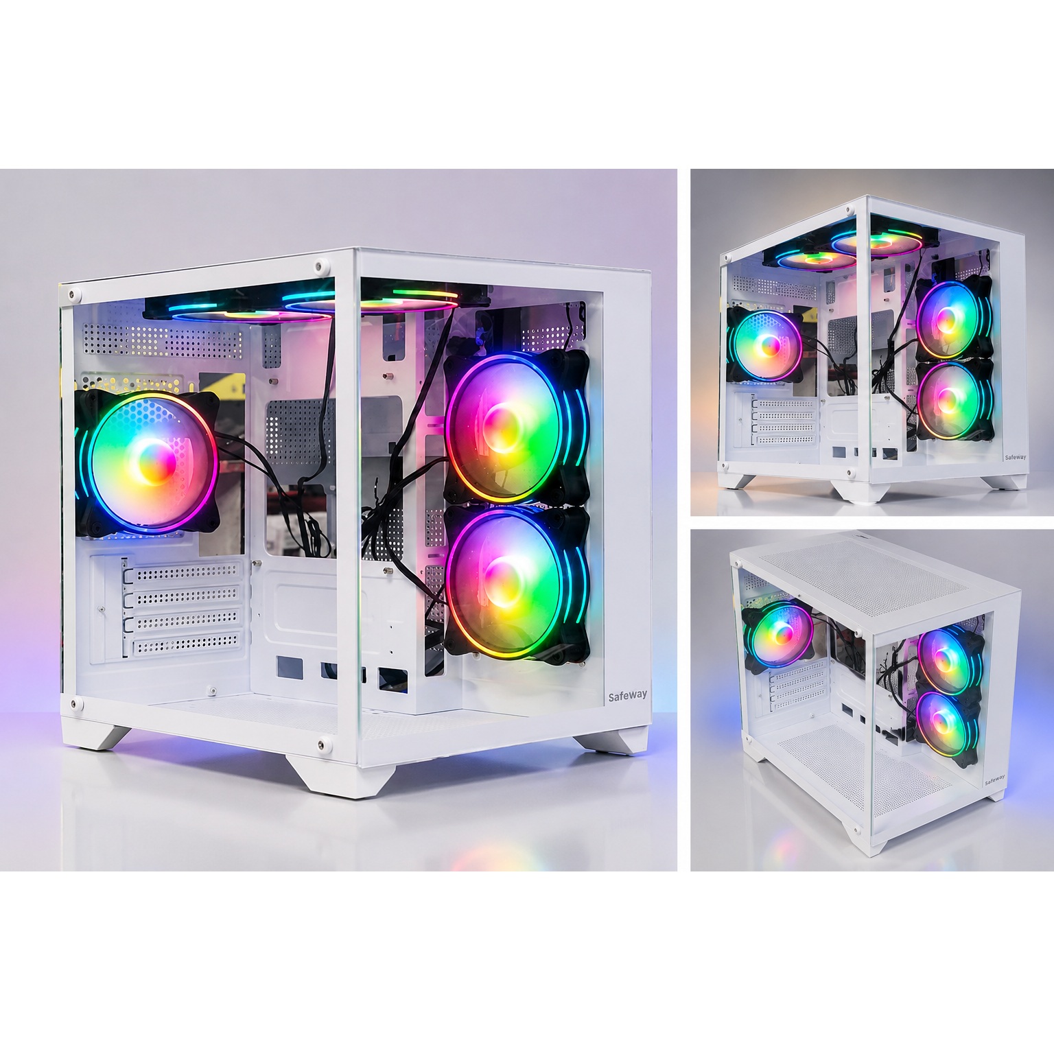 Safeway Seaview White ARGB Mid Tower Gaming Casing