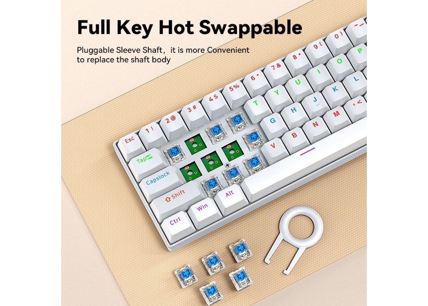 T-Wolf T60 60% Wired RGB Mechanical Gaming Keyboard
