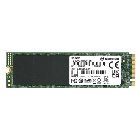 Transcend 115S 500GB M.2 2280 PCIe Gen3x4 Internal NVMe SSD