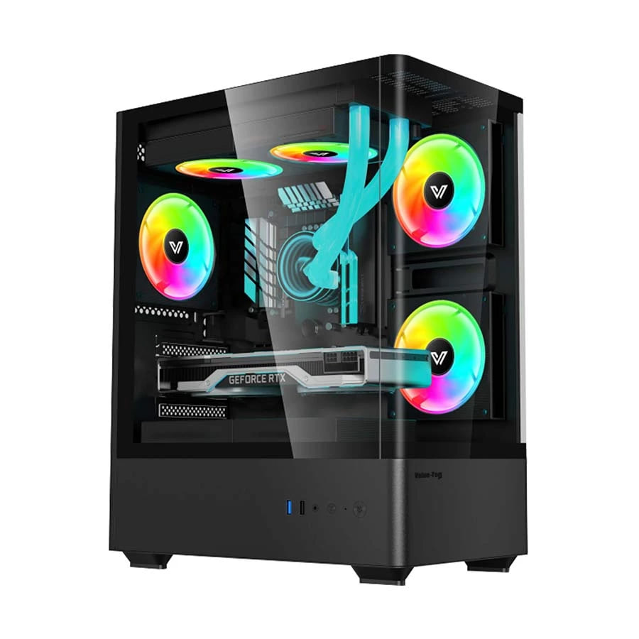 Value-Top NUBIA 20F5 Glass Mini Tower 5x ARGB Fan M-ATX Gaming Casing