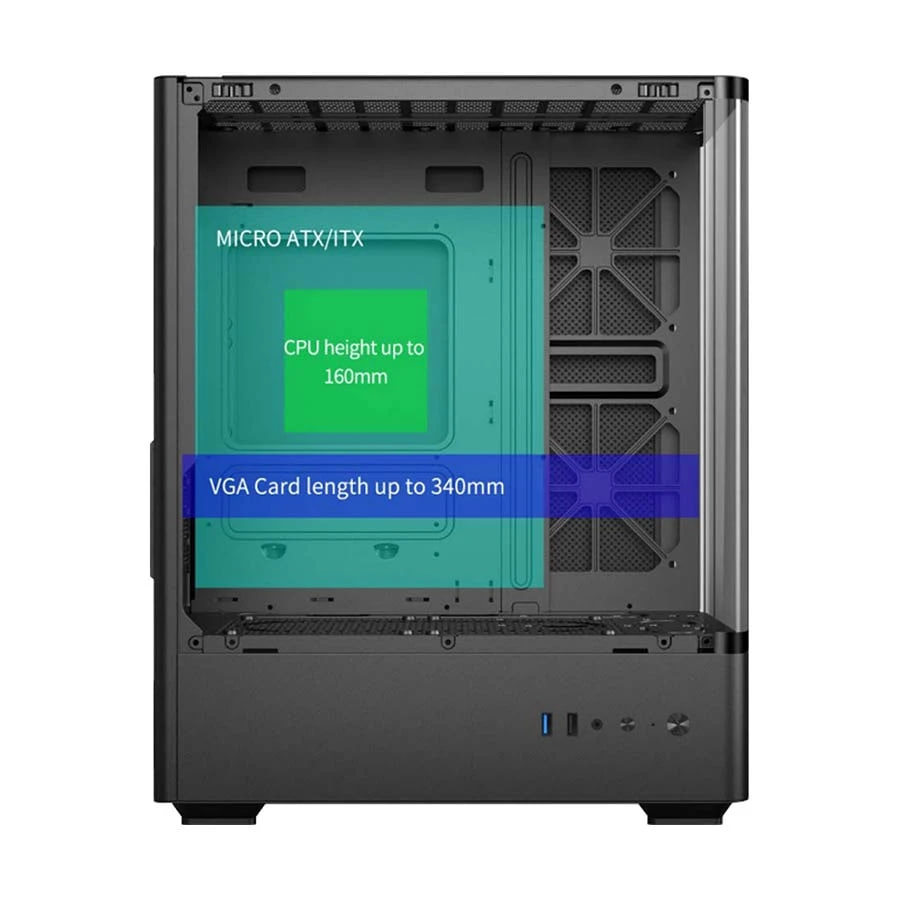 Value-Top NUBIA 20F5 Glass Mini Tower 5x ARGB Fan M-ATX Gaming Casing