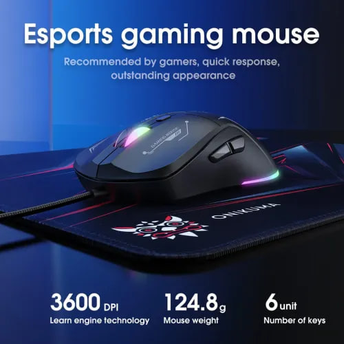 Onikuma TZ3006 3 in 1  RGB Wired Keyboard, Mouse Gaming Combo